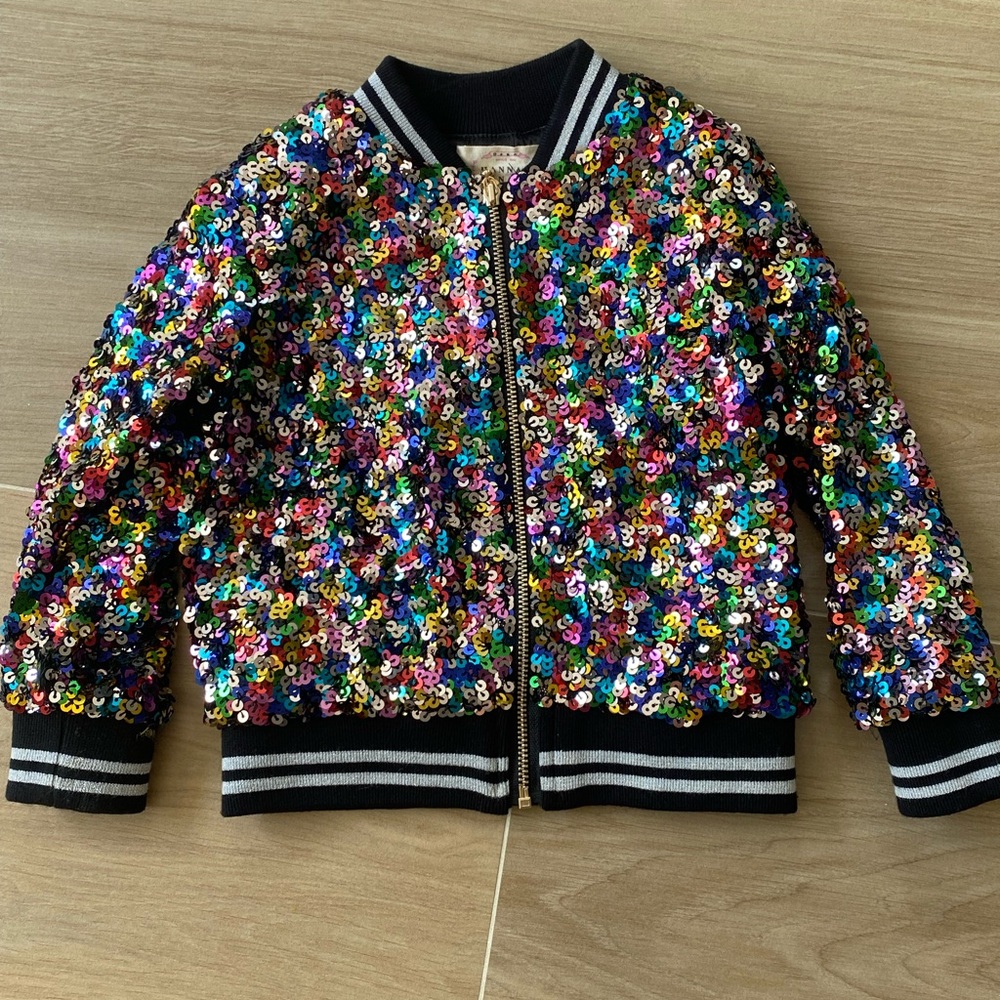 Hannah Banana rainbow sequin jacket 2T